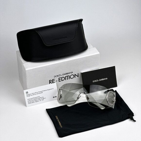 NEW D&G DG2298B 06/87 Light Grey Rimless Pillow Women Sunglasses - Picture 9 of 11